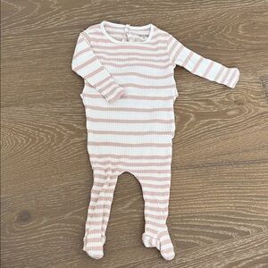 Cozy Pink and White Striped Footie for Kids